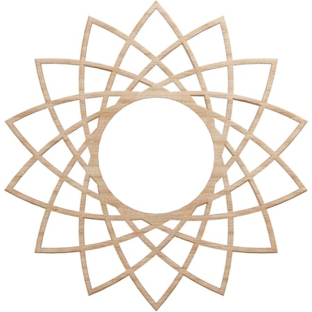 Ekena Millwork Eleanor Wood Fretwork Pierced Ceiling Medallion, Alder, 18"OD x 6 7/8"ID x 3/8"T CMWP18X18X0375EAAL